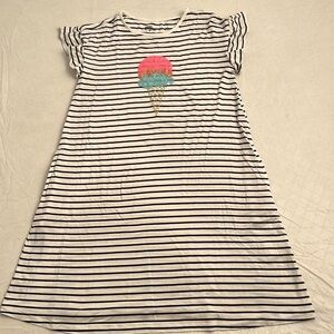 Rumi and Ryder sequin ice cream cone navy and white striped dress with pockets